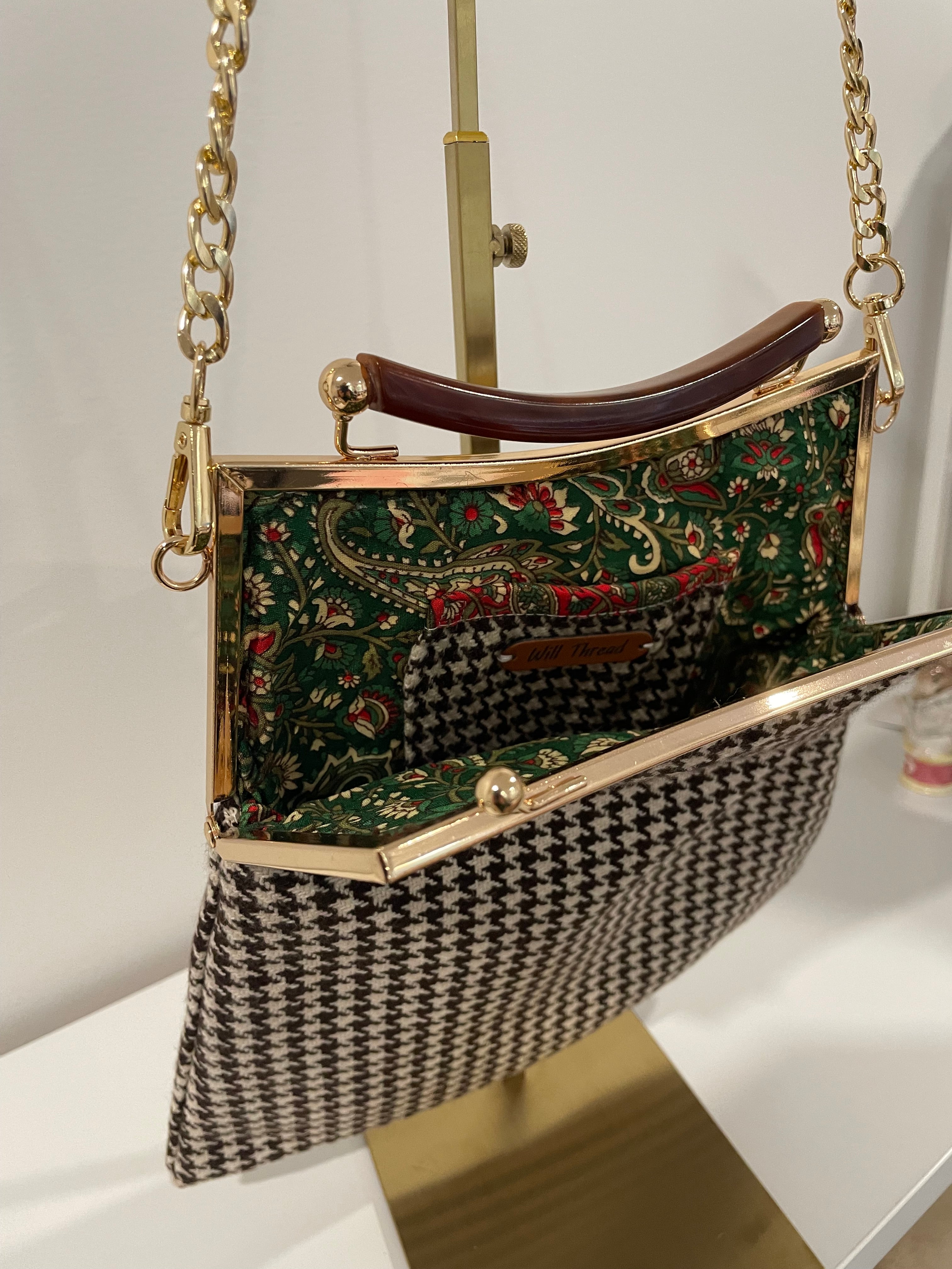 Handmade Houndstooth Art Deco Hand Style bag