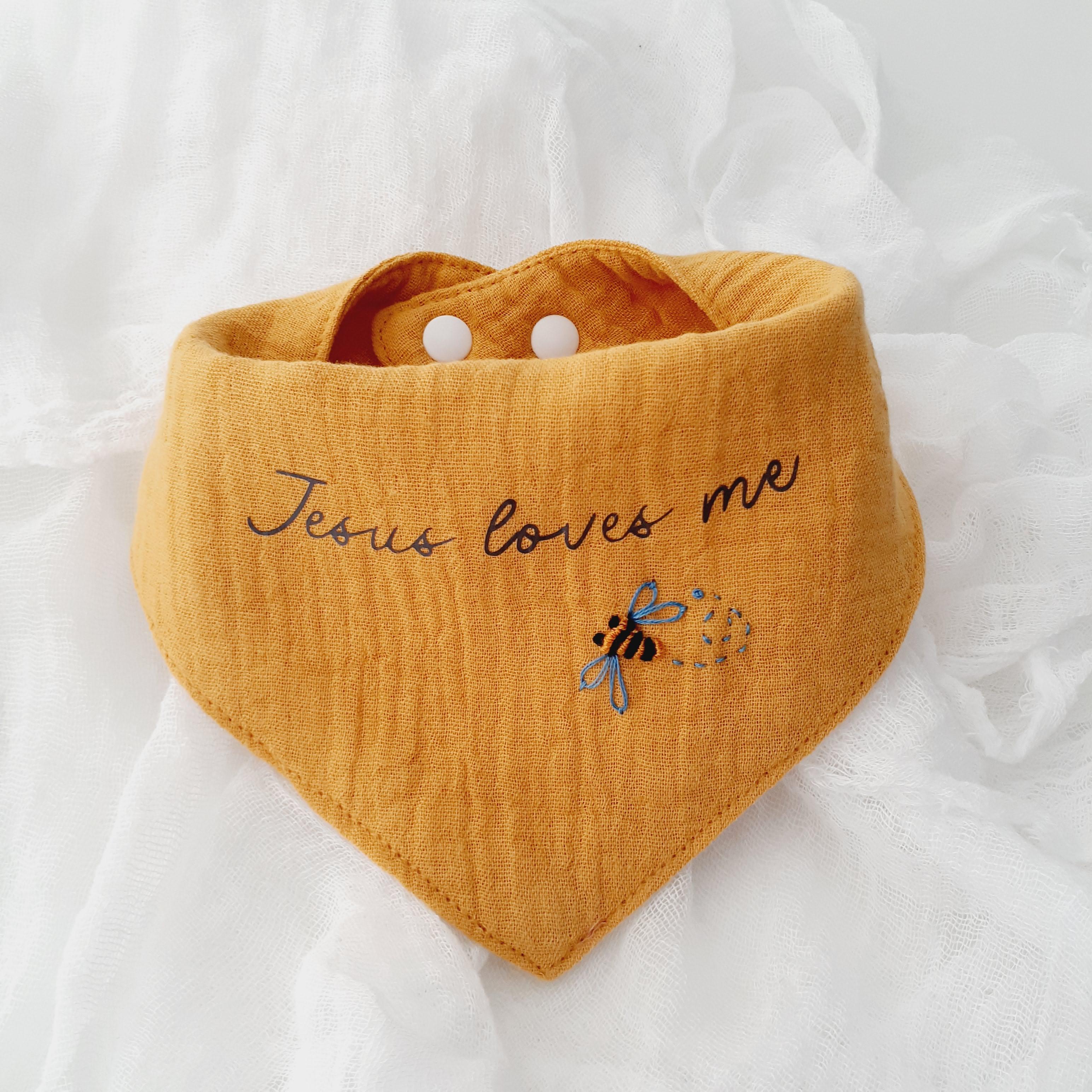 Christian Baby Bib • Cotton Bandana Bib • “Jesus Loves Me” Christian Bib • Faith‑Based Baby Gift • Baby Boy