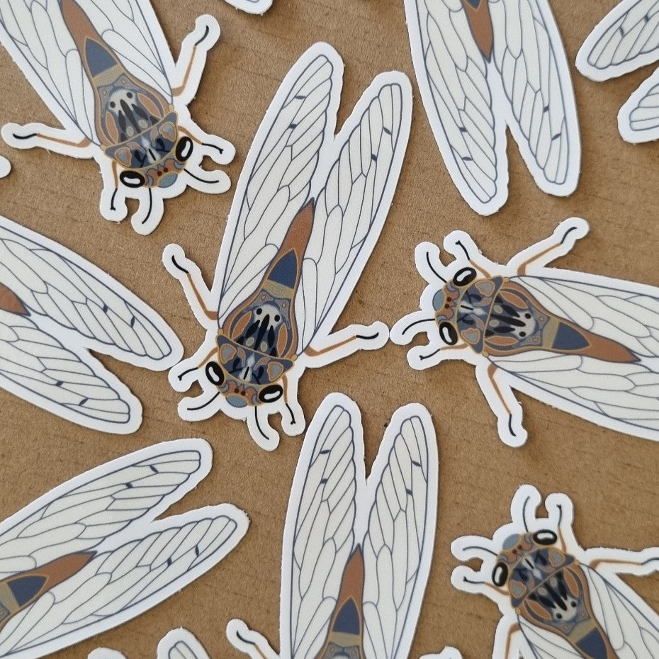 Tan Cicada Bug Insect Sticker