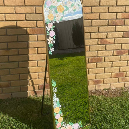 Hand Painted Wedding Welcome Mirror | Custom Personalised Standing Sign