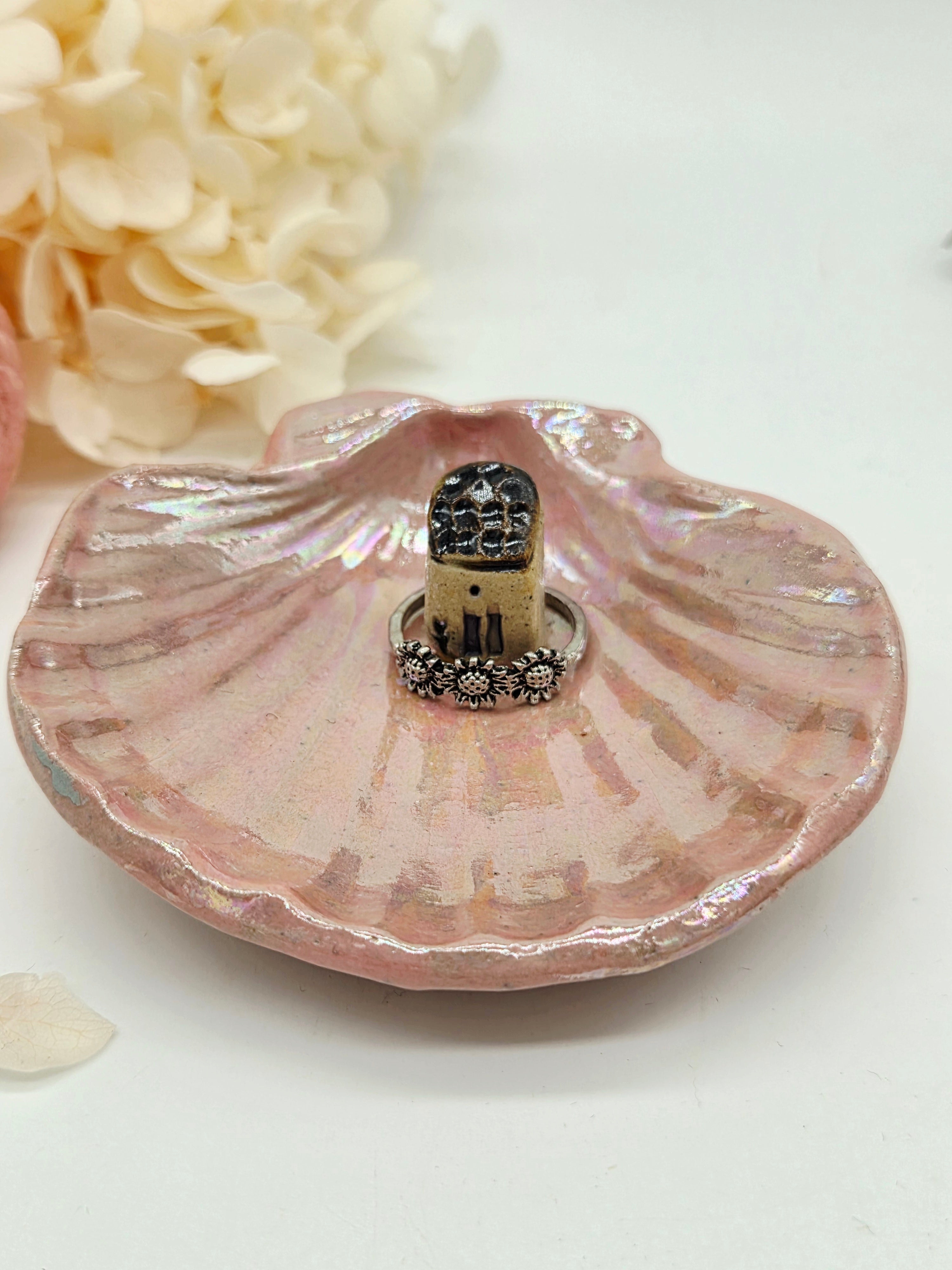 Irridescent Seashell Ring Dish - Brown Roof House
