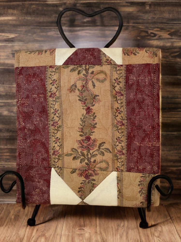 Handmade antique looking quilted padded bag/pouch