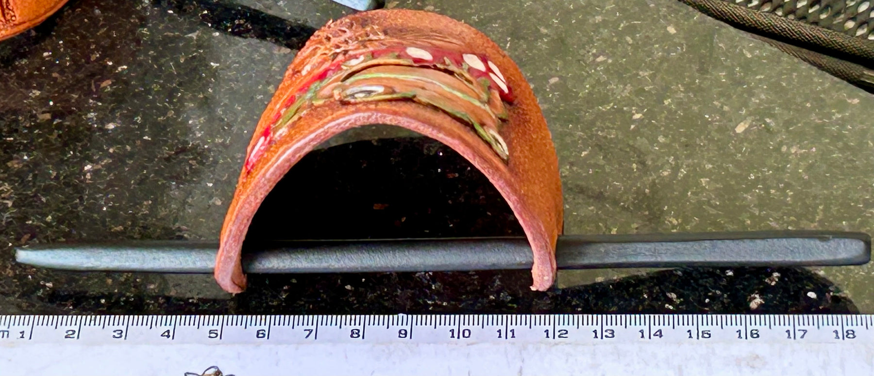 Handcrafted Leather Frog Hair Barrette