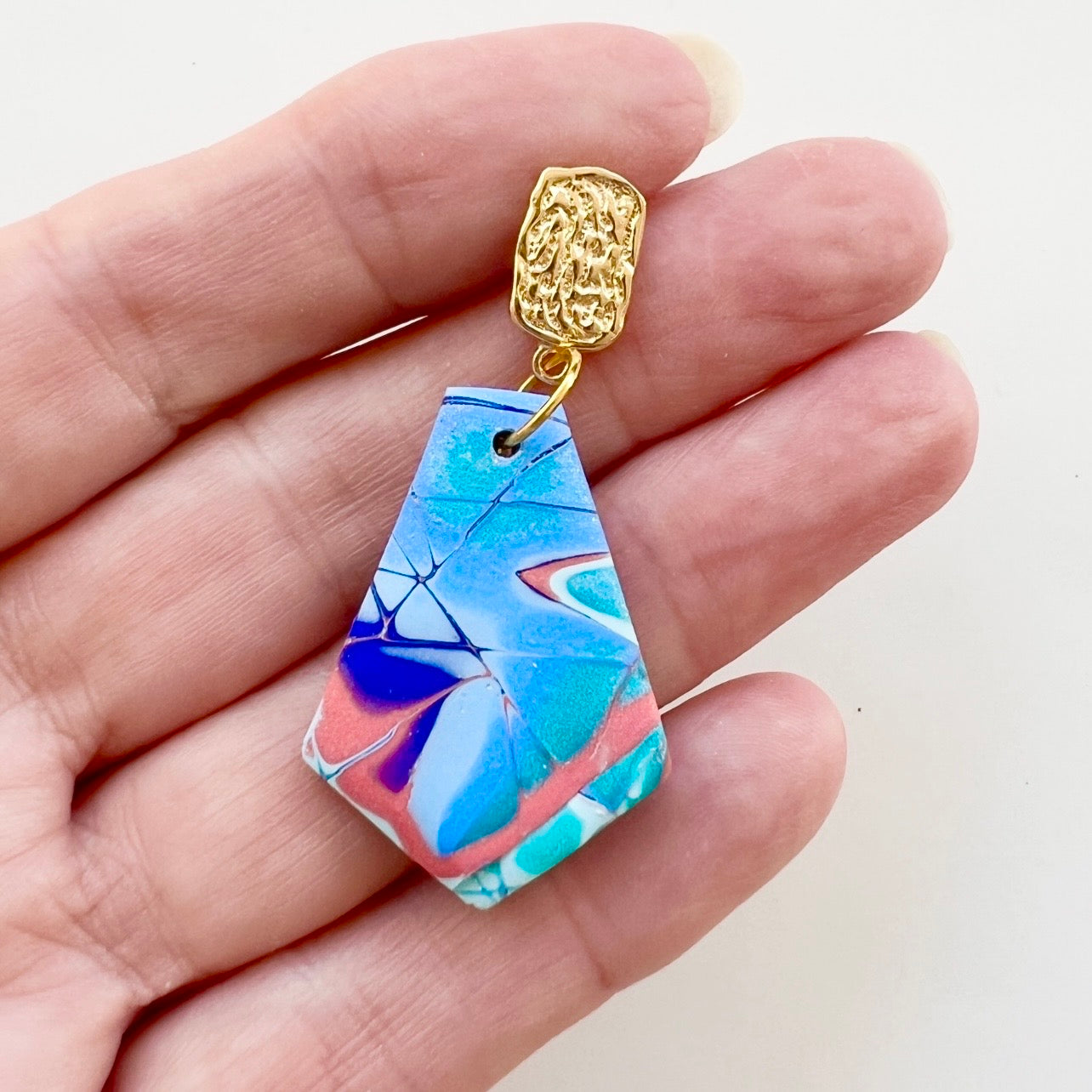 Earrings~Polymer Clay Mokume Gane Dangles