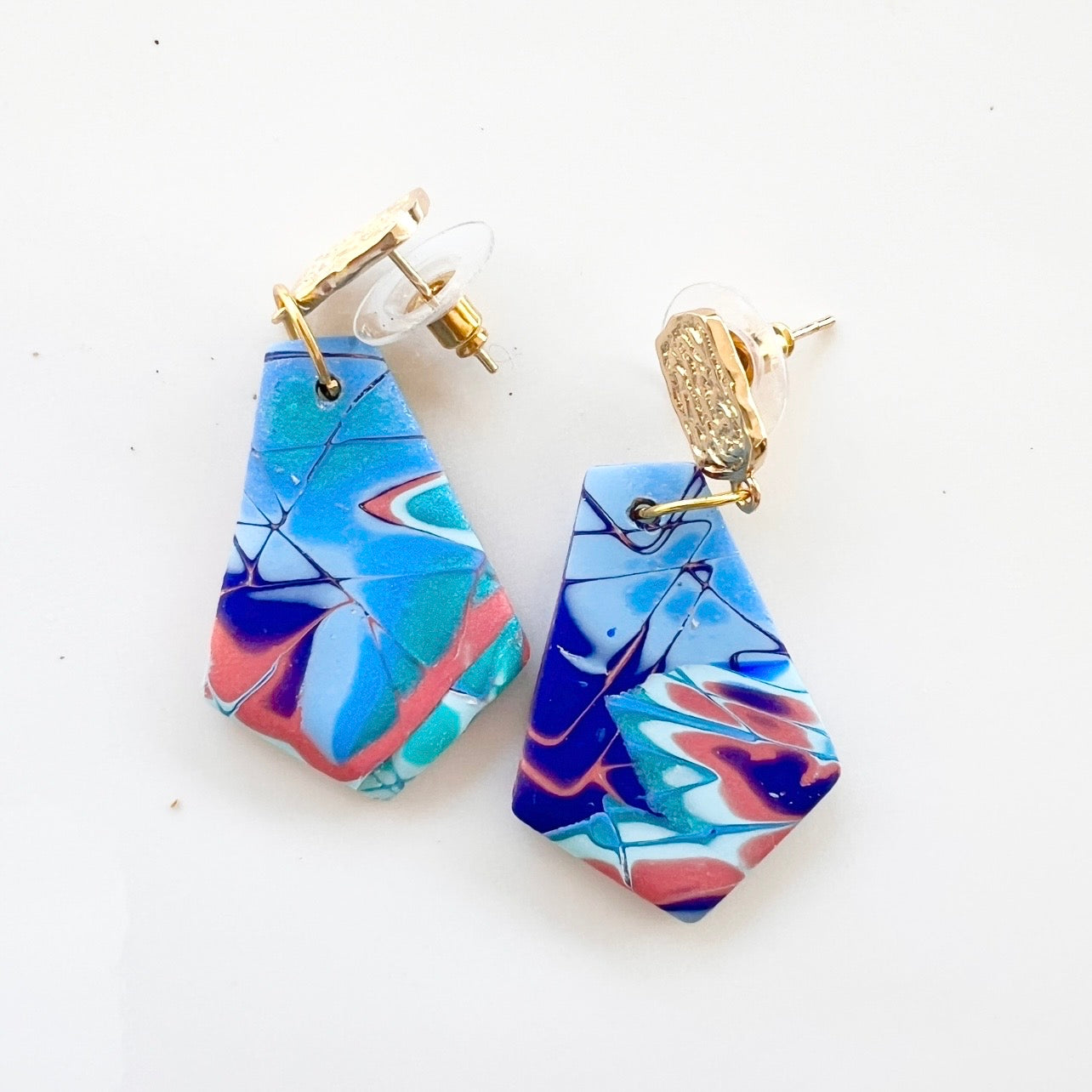 Earrings~Polymer Clay Mokume Gane Dangles