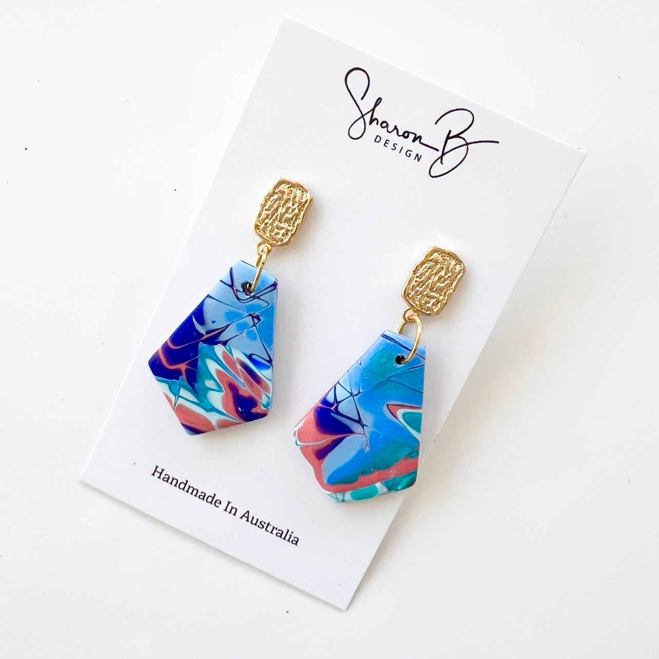 Earrings~Polymer Clay Mokume Gane Dangles