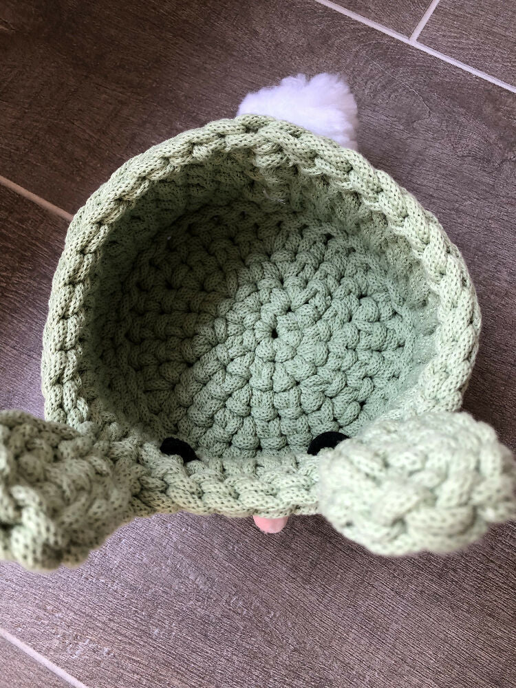 Crochet Easter Basket Sage 3