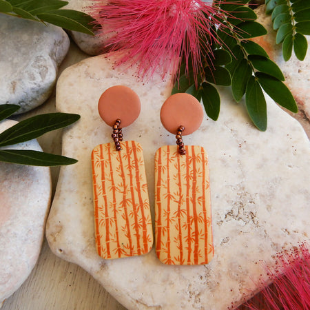 Caramel & Ochre Polymer Clay Earrings