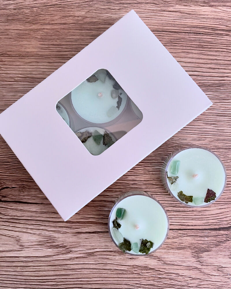 Green Aventurine Tea Lights