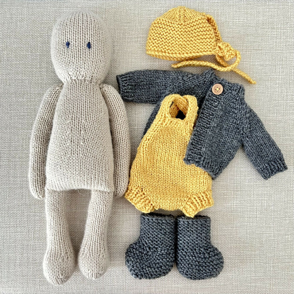 Oak Folk Doll 1| Knitted | Removable Clothing | Natural Fibres