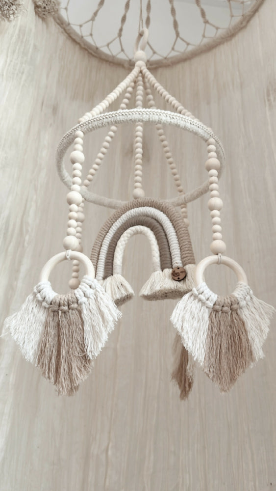 Natural Macrame Leaf Cot Baby Mobile