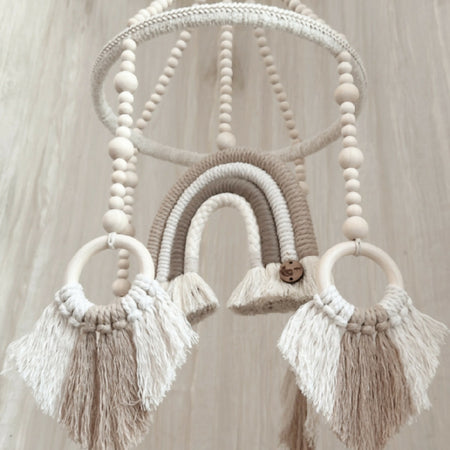 Natural Macrame Leaf Cot Baby Mobile