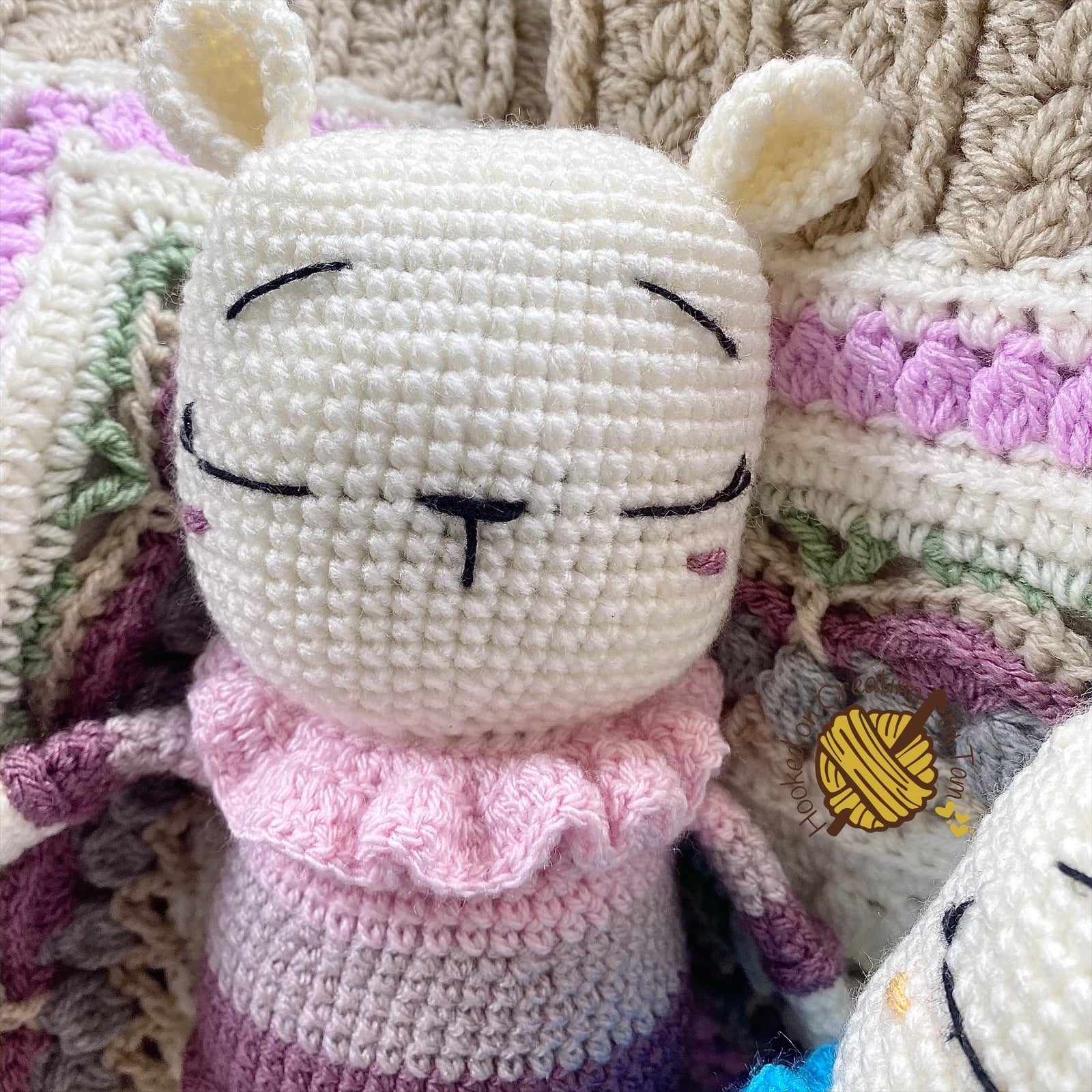 Handmade | Crochet | ‘Berry’ Bear | Comforter | Lovey