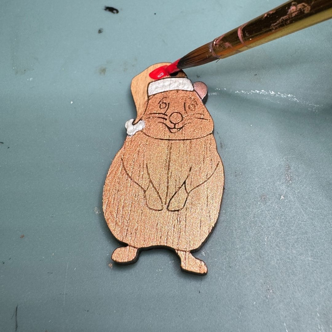 Australian Christmas Quokka Hand Painted Earrings