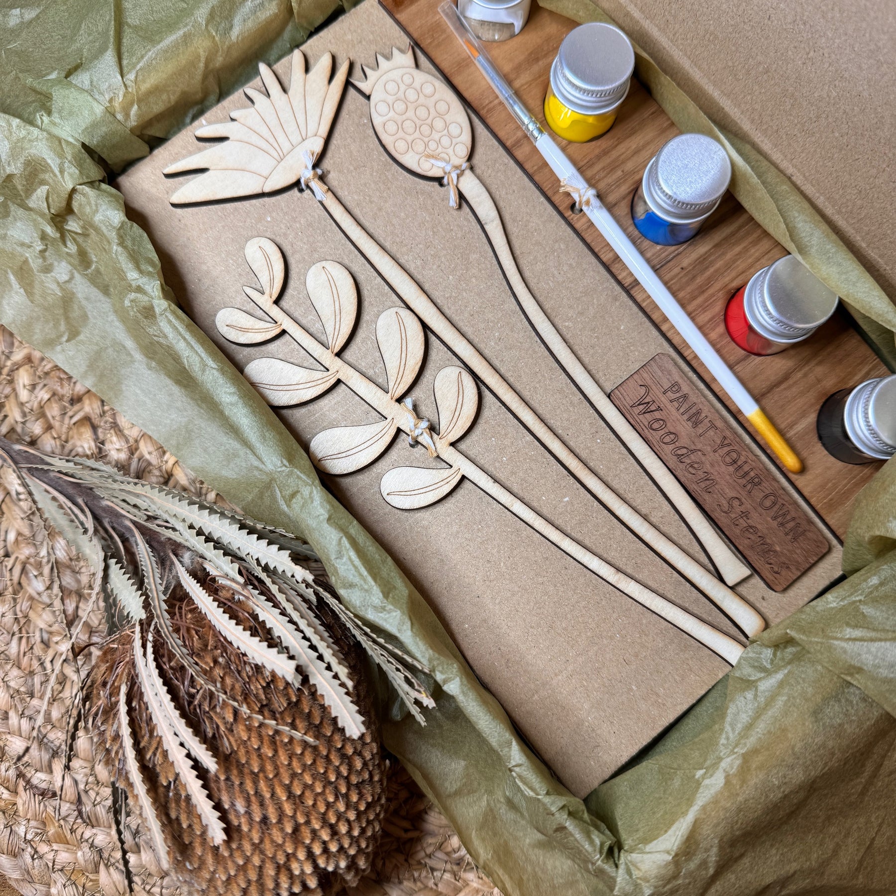 Paint Your Own Everlasting Wooden Stems Kit