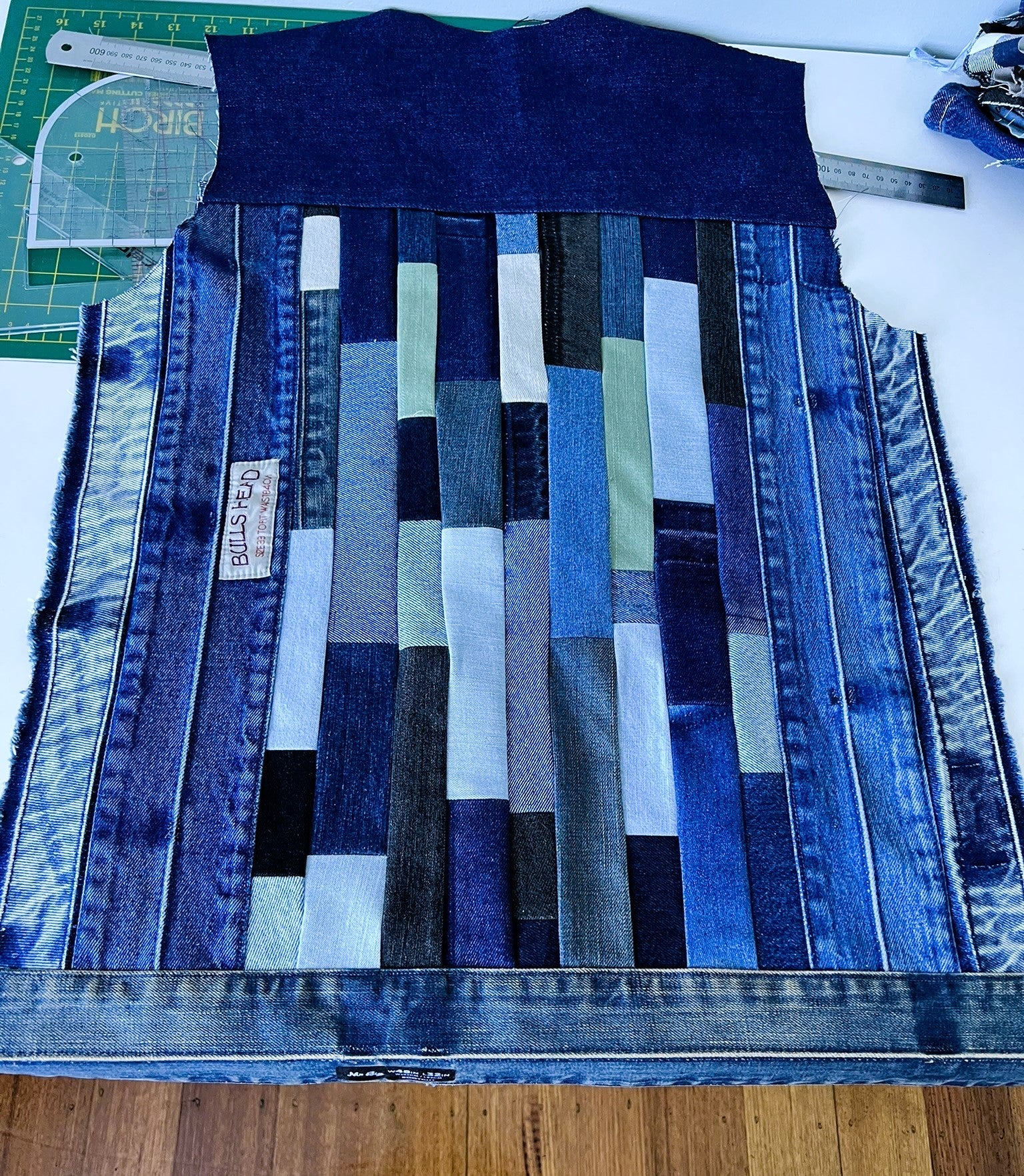 Upcycled Patchwork Denim Vest