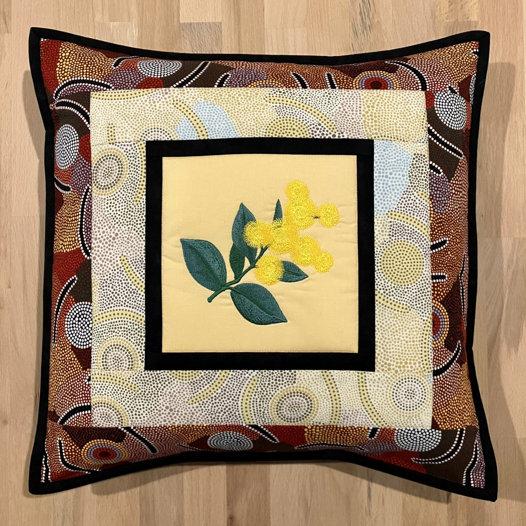 handmade Australian native quilted - wattle