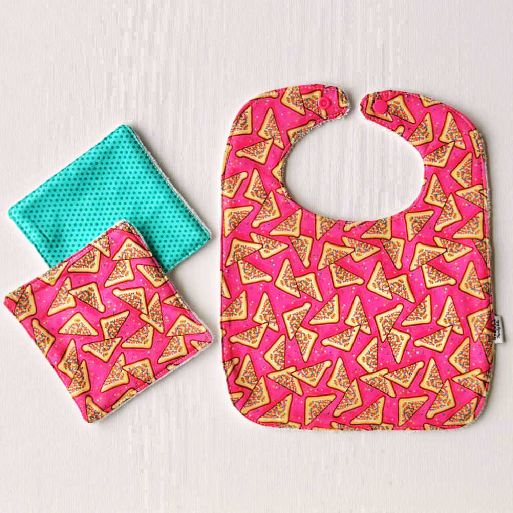 Large Size Fairy Bread Bib & Wash Cloth Set