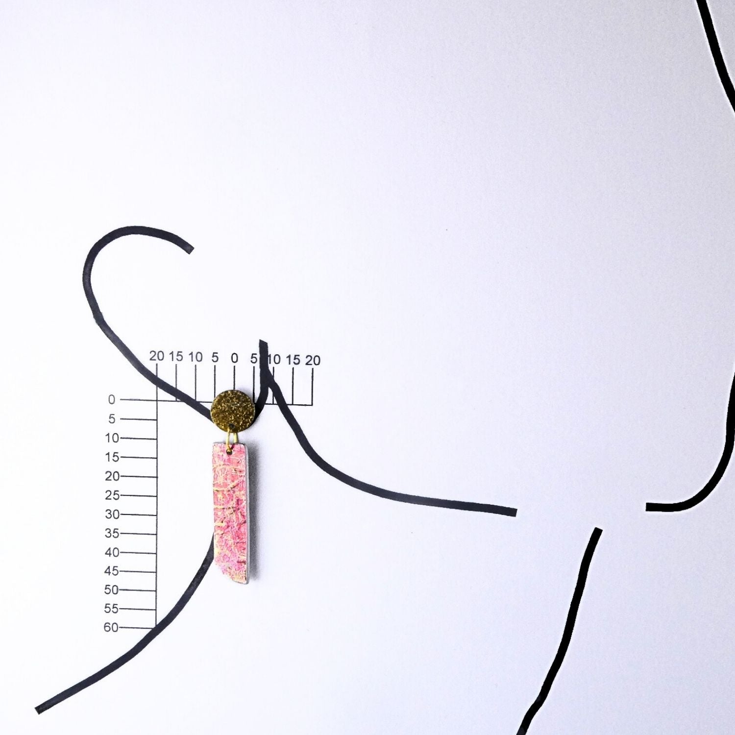 Anodised aluminium earrings hand printed Fiery Fusion Collection