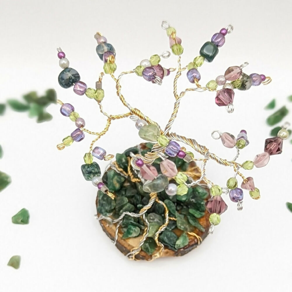 Gemstone tree ~ personal growth ~ green aventurine & green agate gemstones