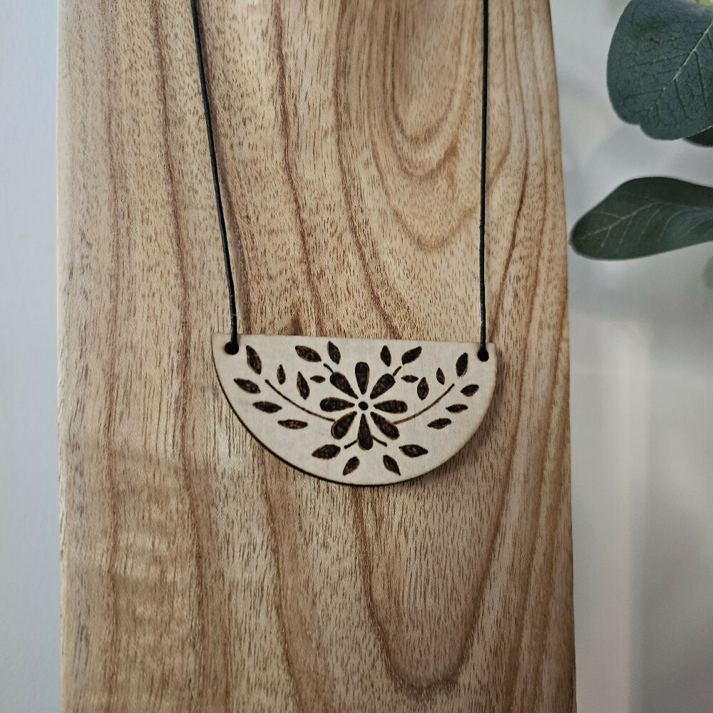 wooden necklaces - the katie collective - bone inlay