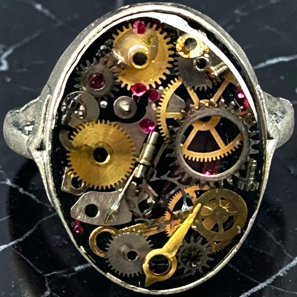 Steampunk watch parts Ladies ring