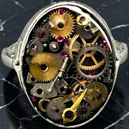 Steampunk watch parts Ladies ring