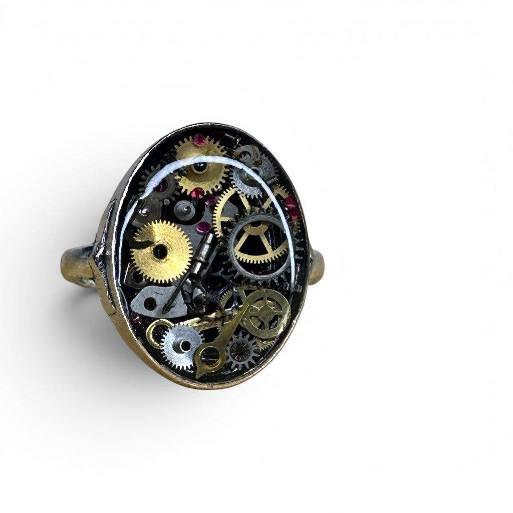Steampunk watch parts Ladies ring