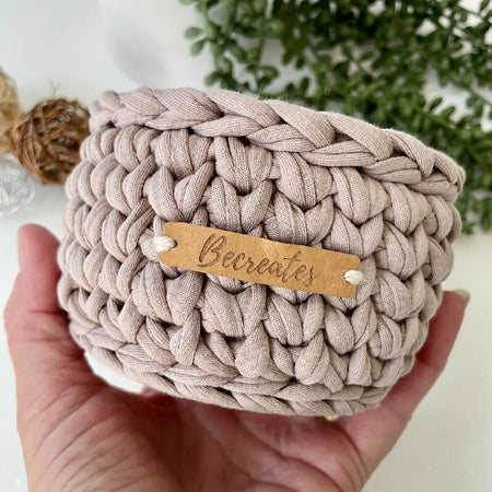 Crochet handmade basket | Natural Beige | Mini 5