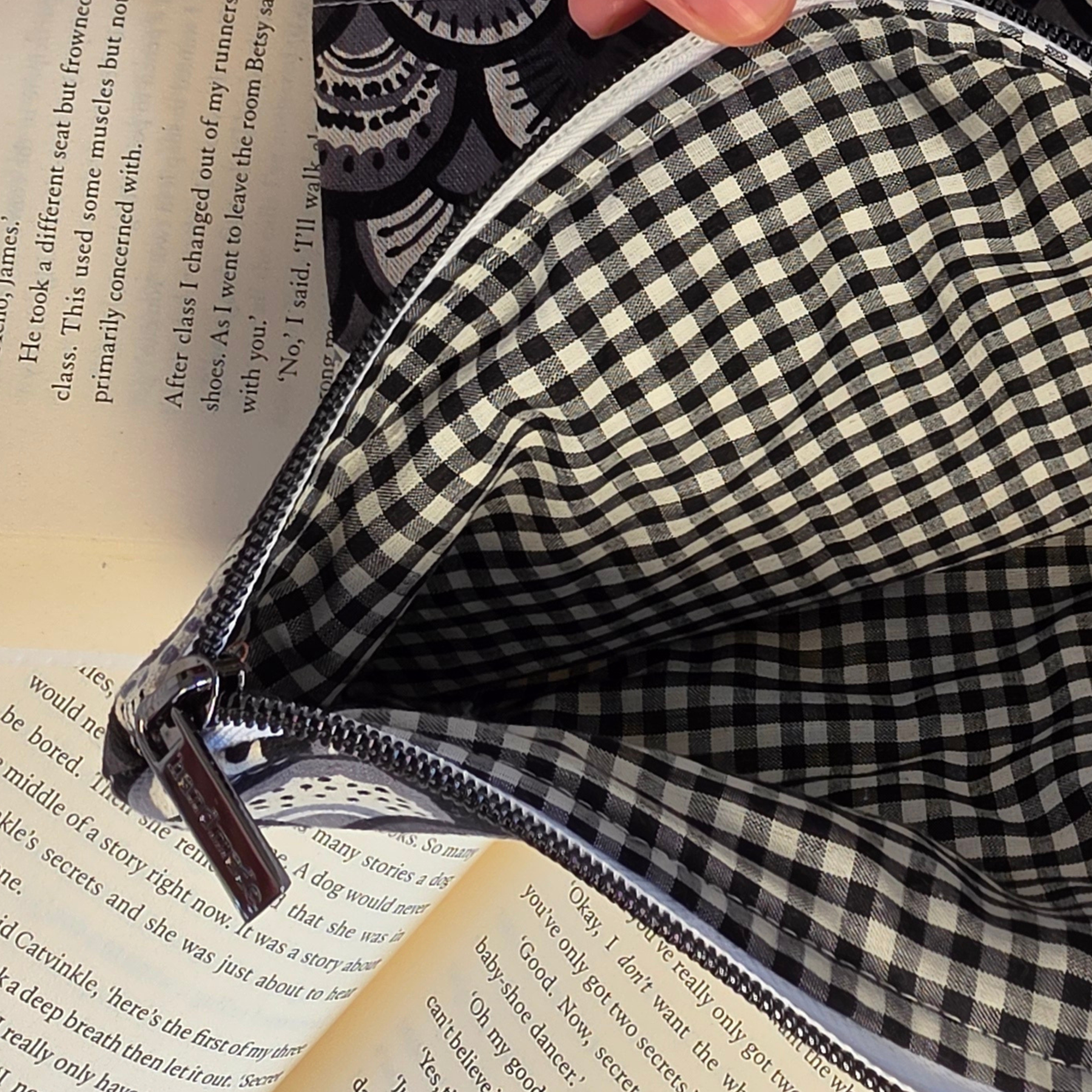 Neutral Geometric designs - book or 11" tablet sleeve, handmade