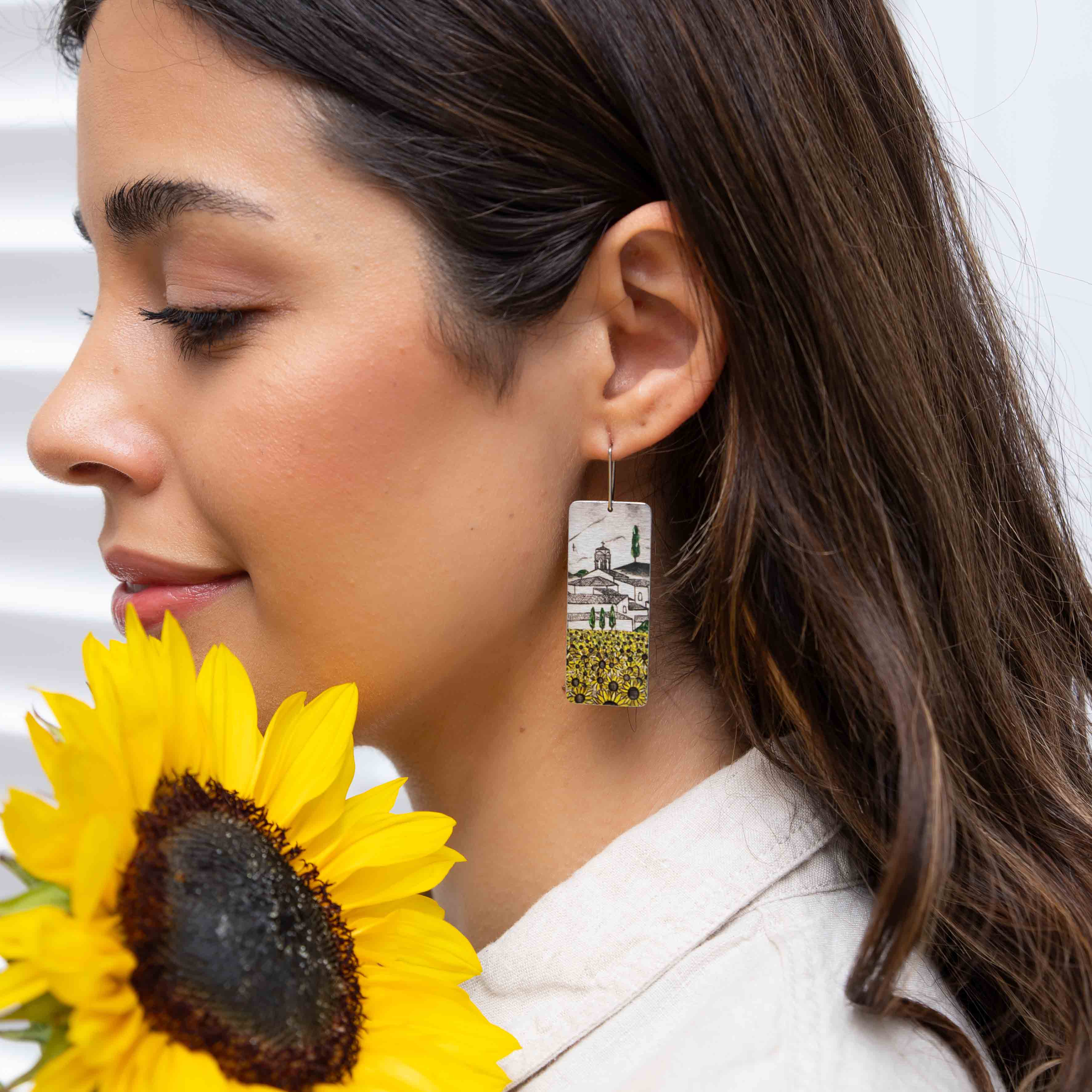 Italian Sunflower Fields Earrings