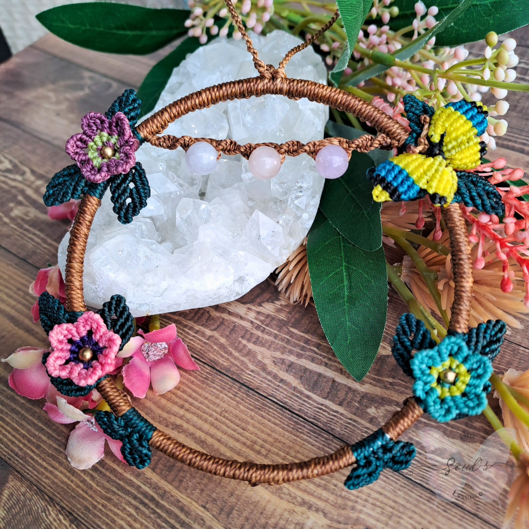 Morganite Micro Macramé Decor