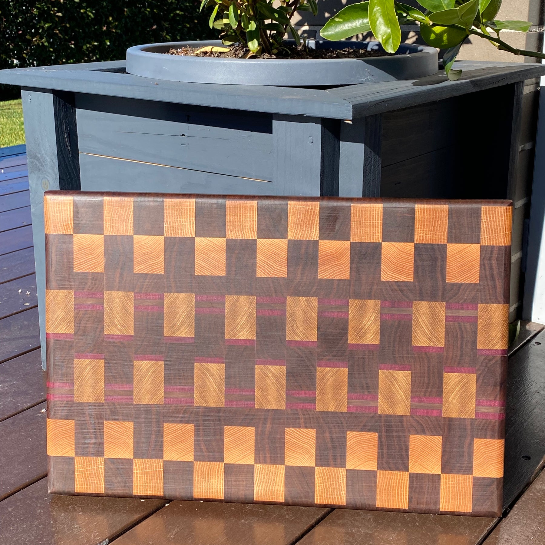 Handmade Chopping Board with purpleheart highlights