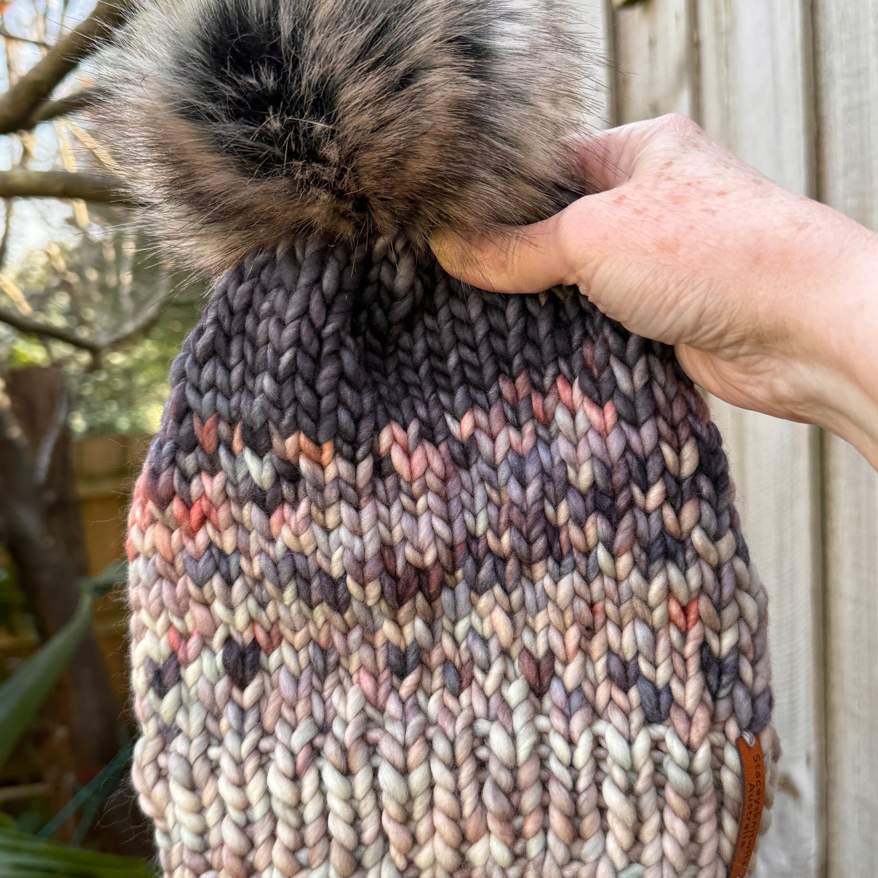 Hand Knitted Merino Beanie, Luxurious PomPom Cable Beanie