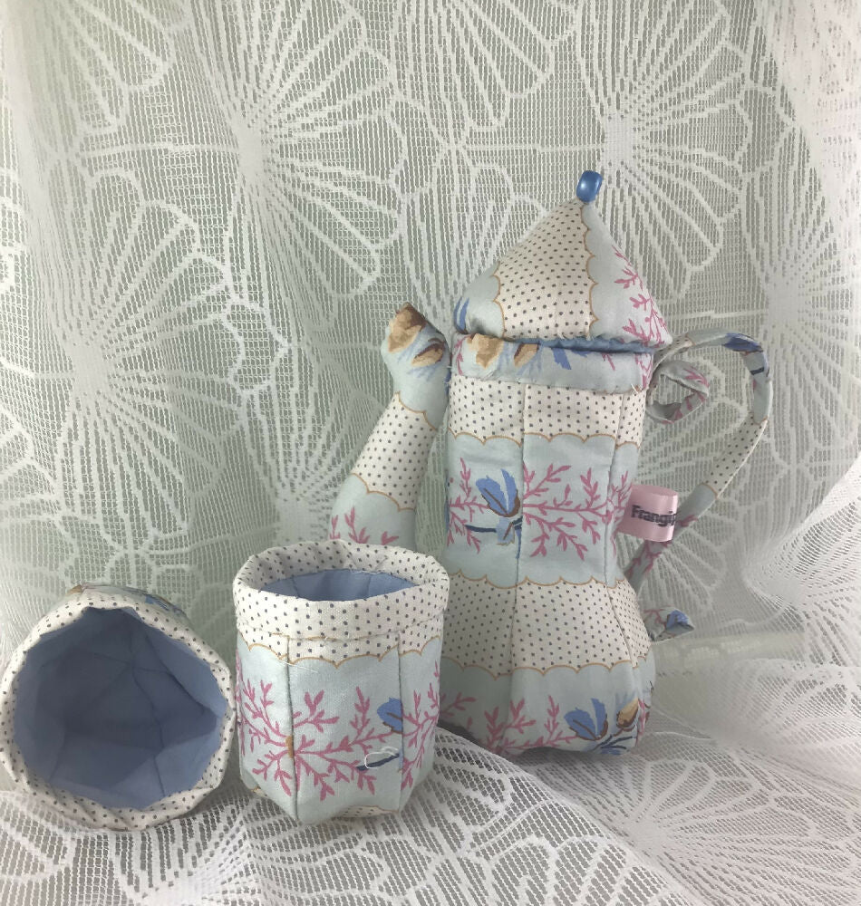 Tall Fabric Teapot Bridgerton design