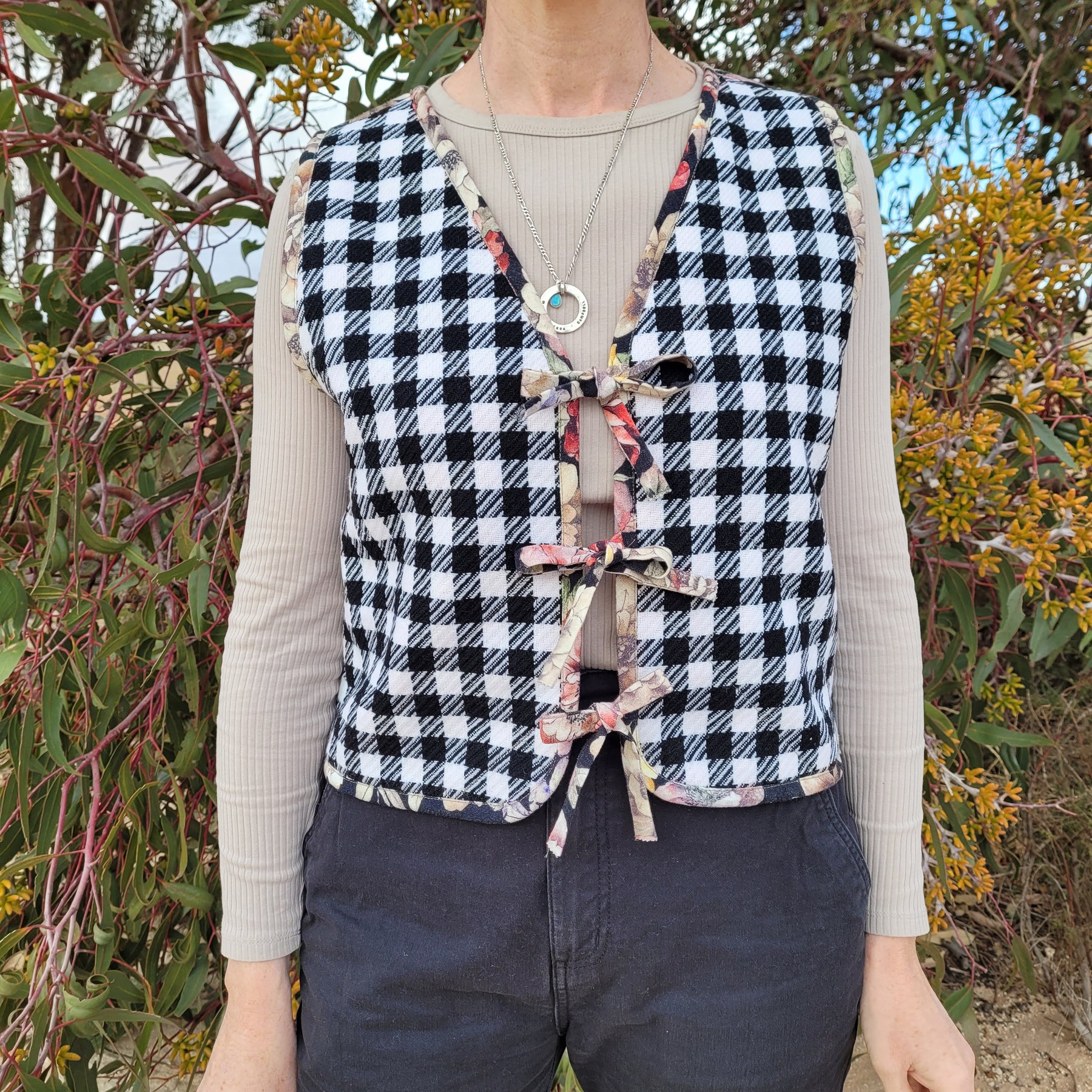 Apricot Delight - Reversible Tie Front Vest - M/L