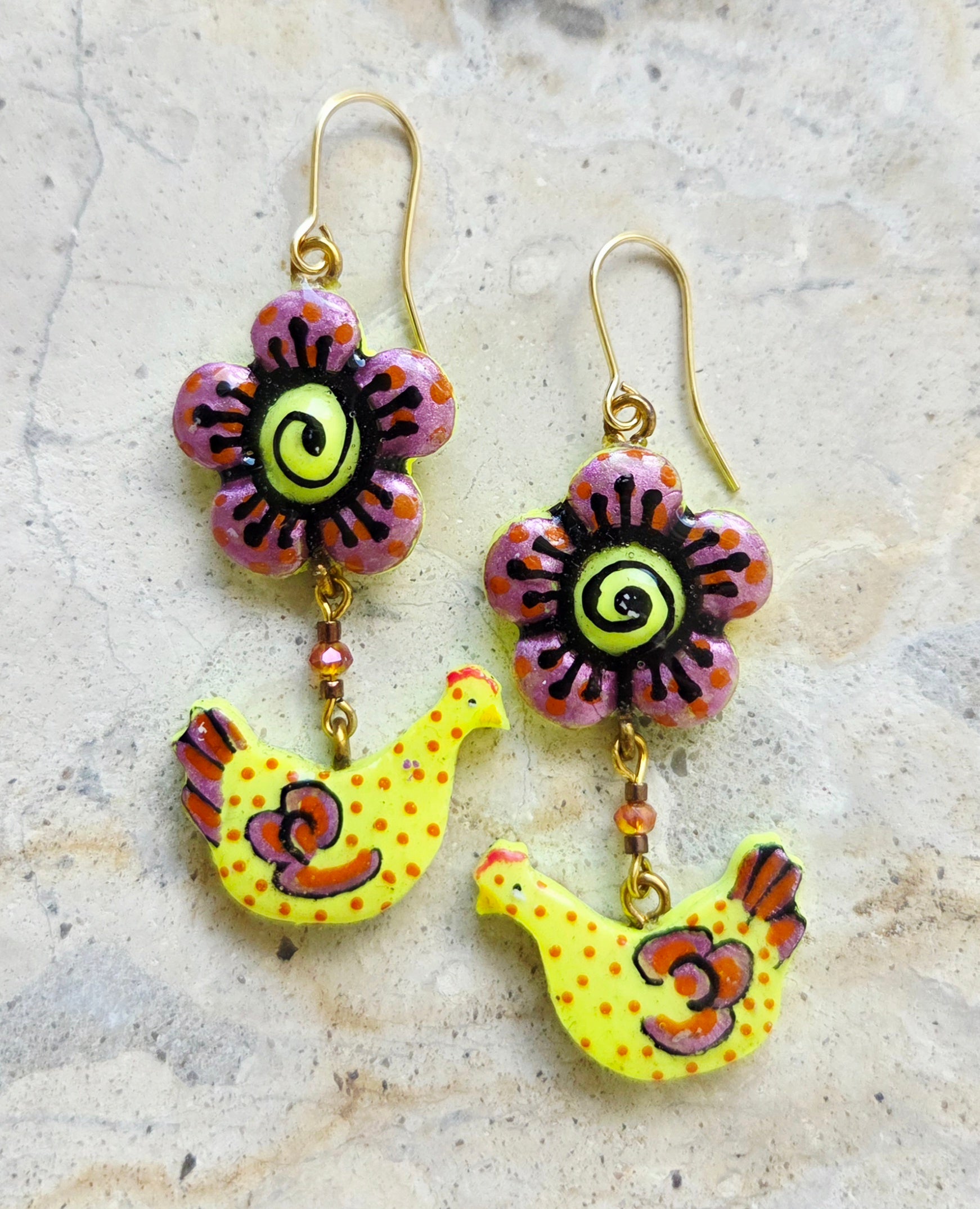 Funky Chicken Earrings