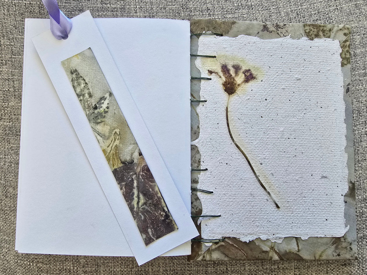 Soft Rose & Geranium — Botanical Eco Printed Journal