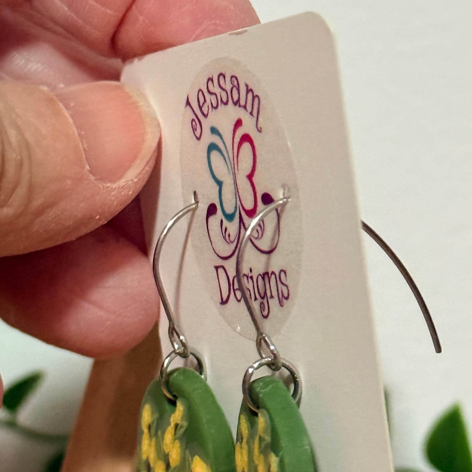 Handmade Polymer Clay Wattle Earrings | Botanical Statement Dangle Jewellery, Lightweight Nature-Inspired Design