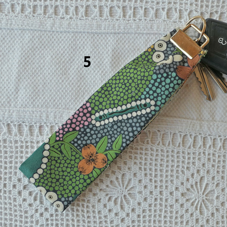 Key fobs. Australiana wristlet key rings. Hand made.
