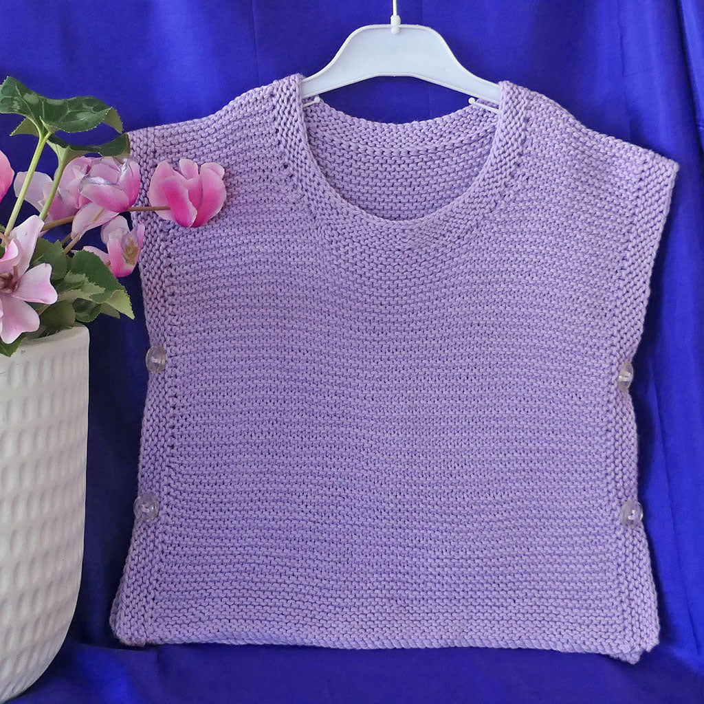 Tunic dress, tabard, pop-over vest. 100% cotton. Size 6-7 handmade