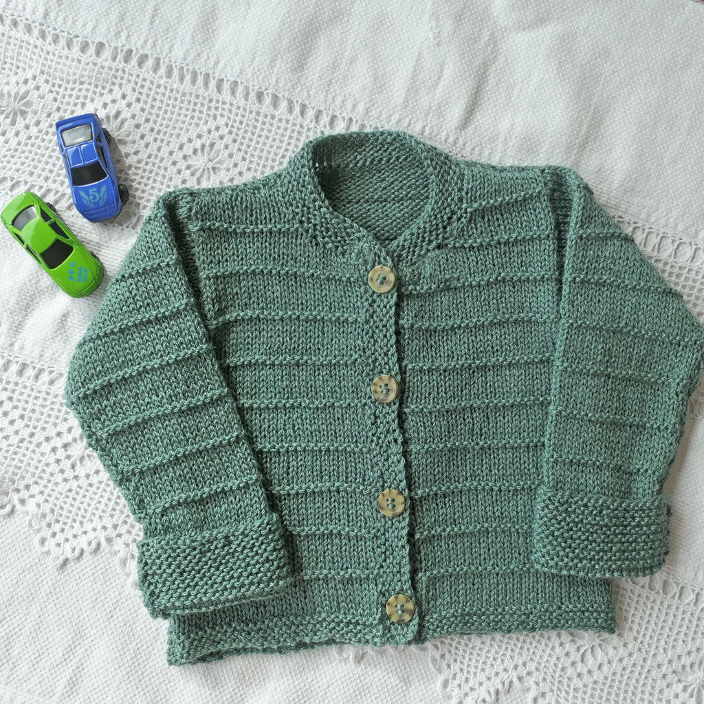 Jacket - baby size 0-1. Hand knitted. machine-washable wool