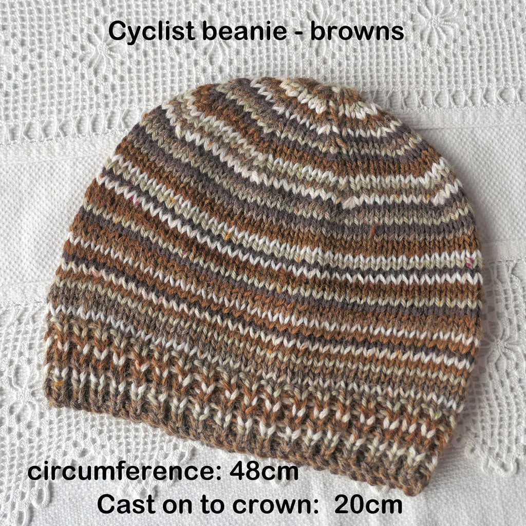 Beanies.  Skull caps. Bald heads. Under bike helmets.