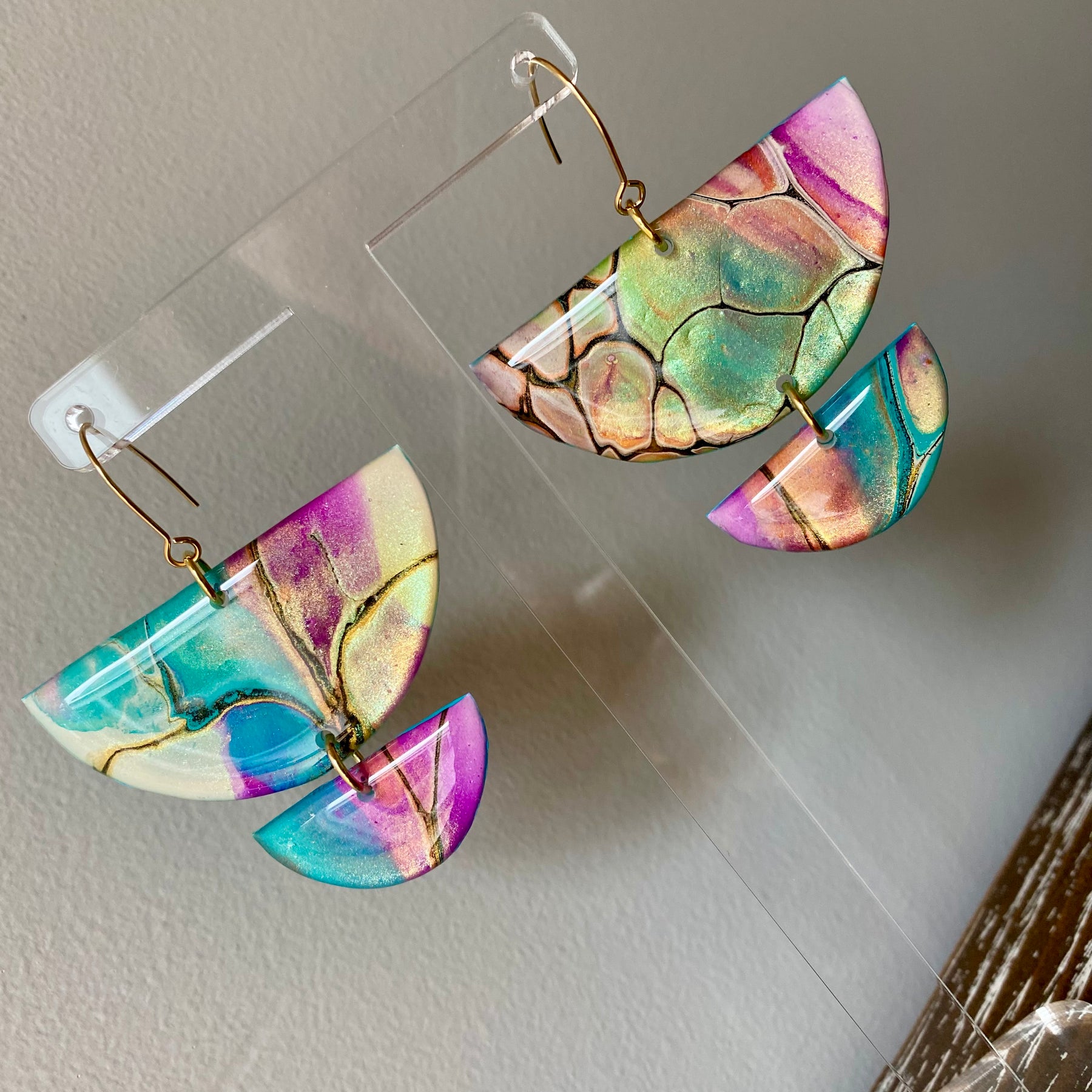 Wearable Art Colourful Lightweight Earrings