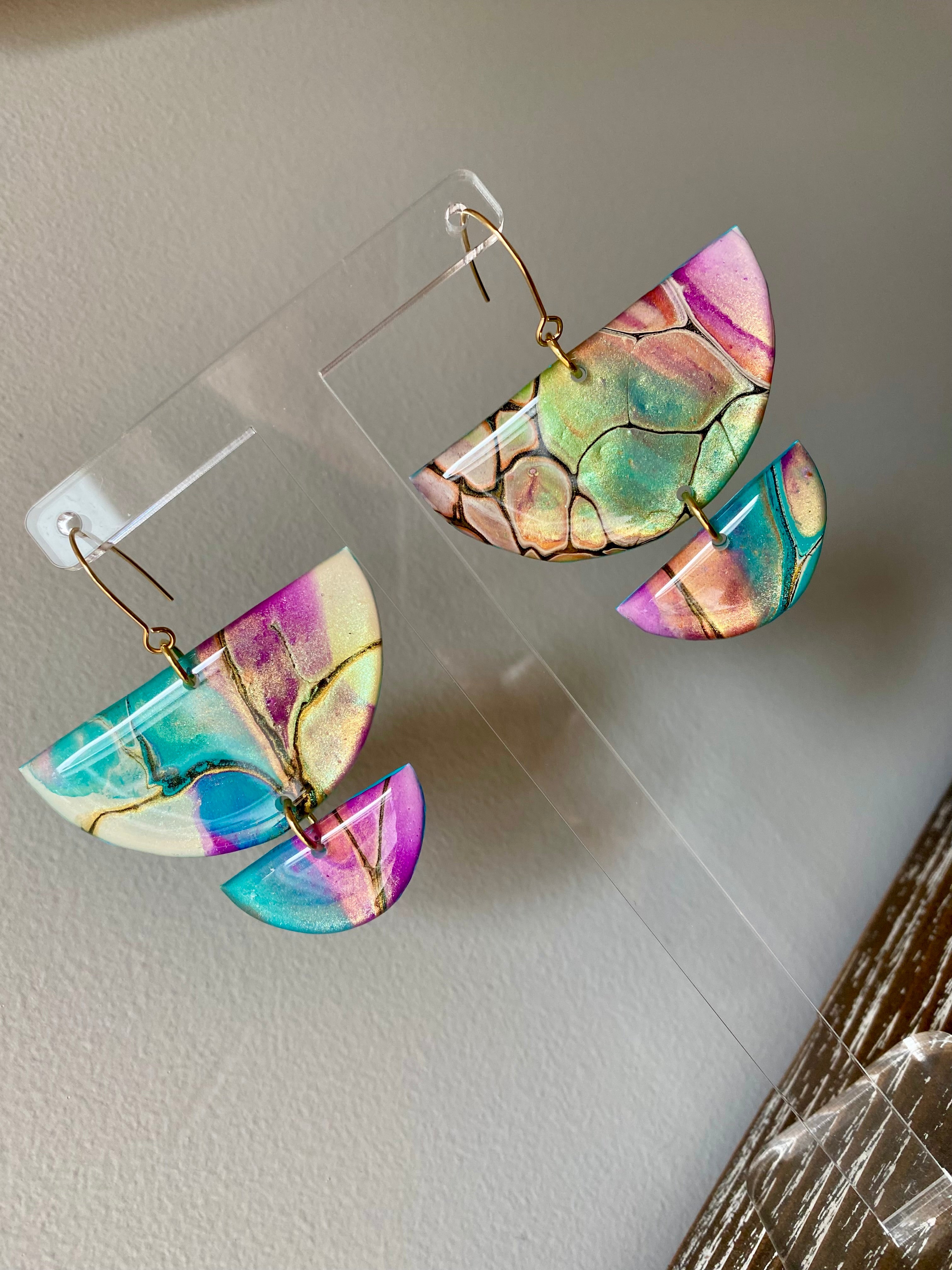 Wearable Art Colourful Lightweight Earrings