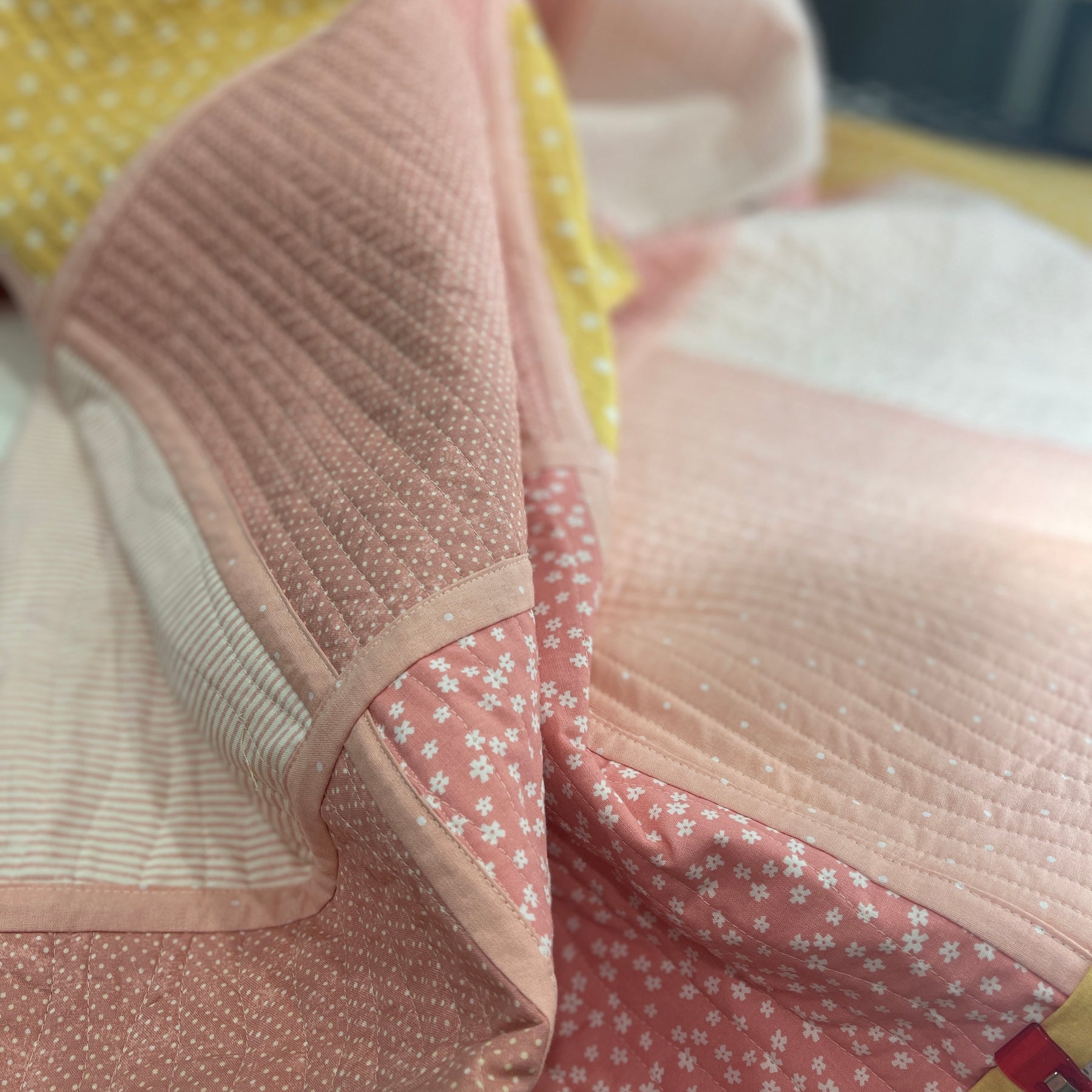 Blossom Patchwork Quilt: Reversible Pastel Design