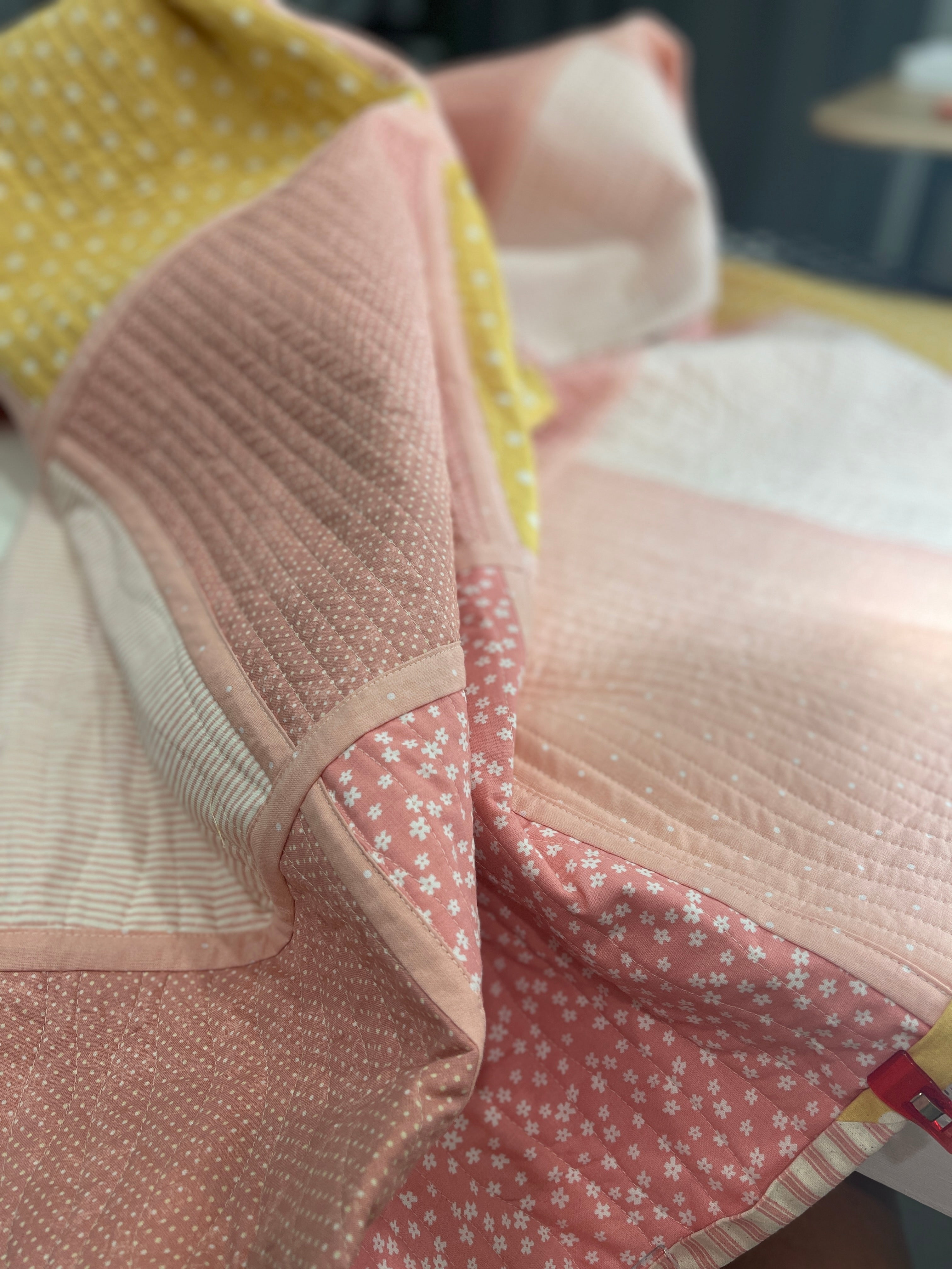 Blossom Patchwork Quilt: Reversible Pastel Design