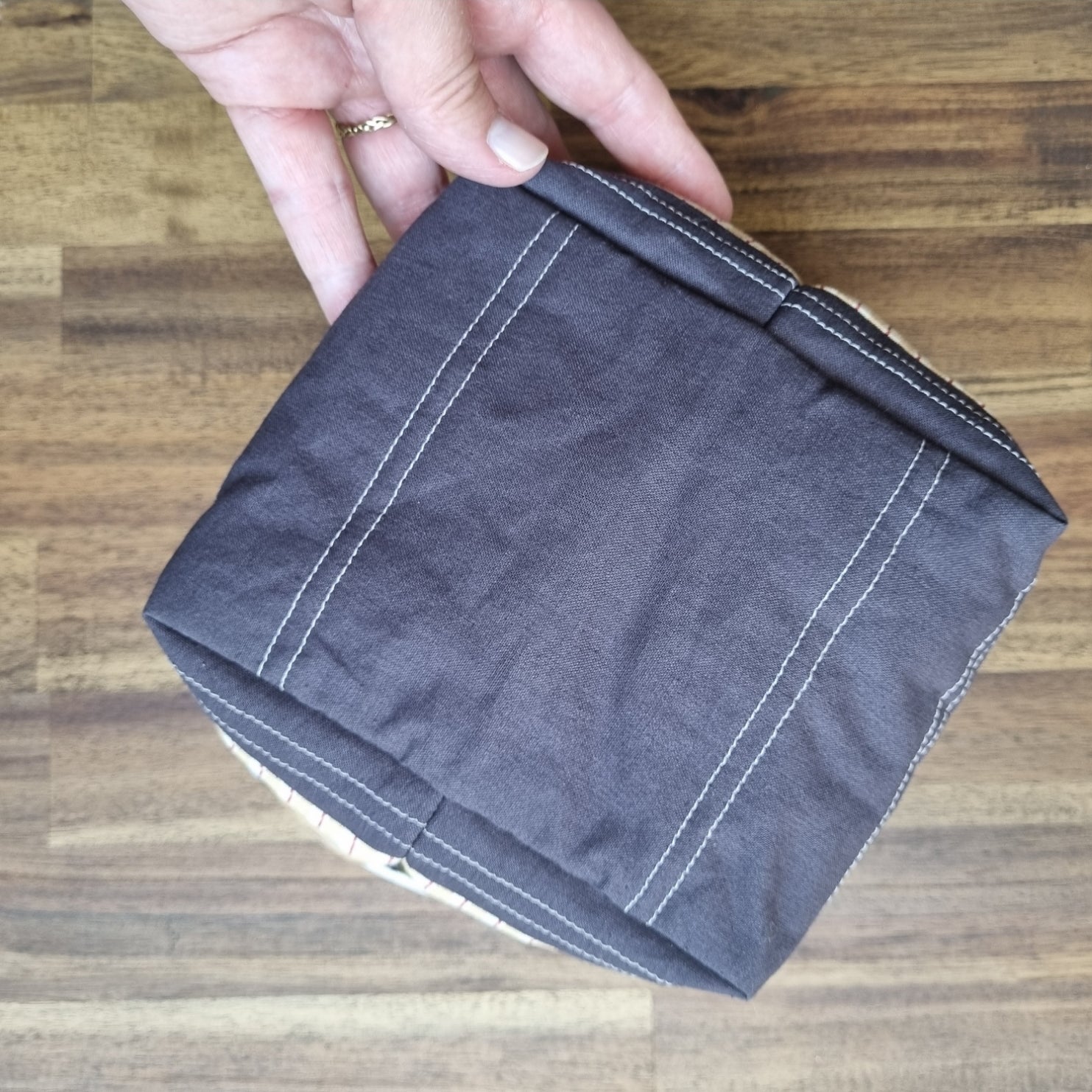 Patchwork Quilted Fabric Basket Bucket Organiser 2