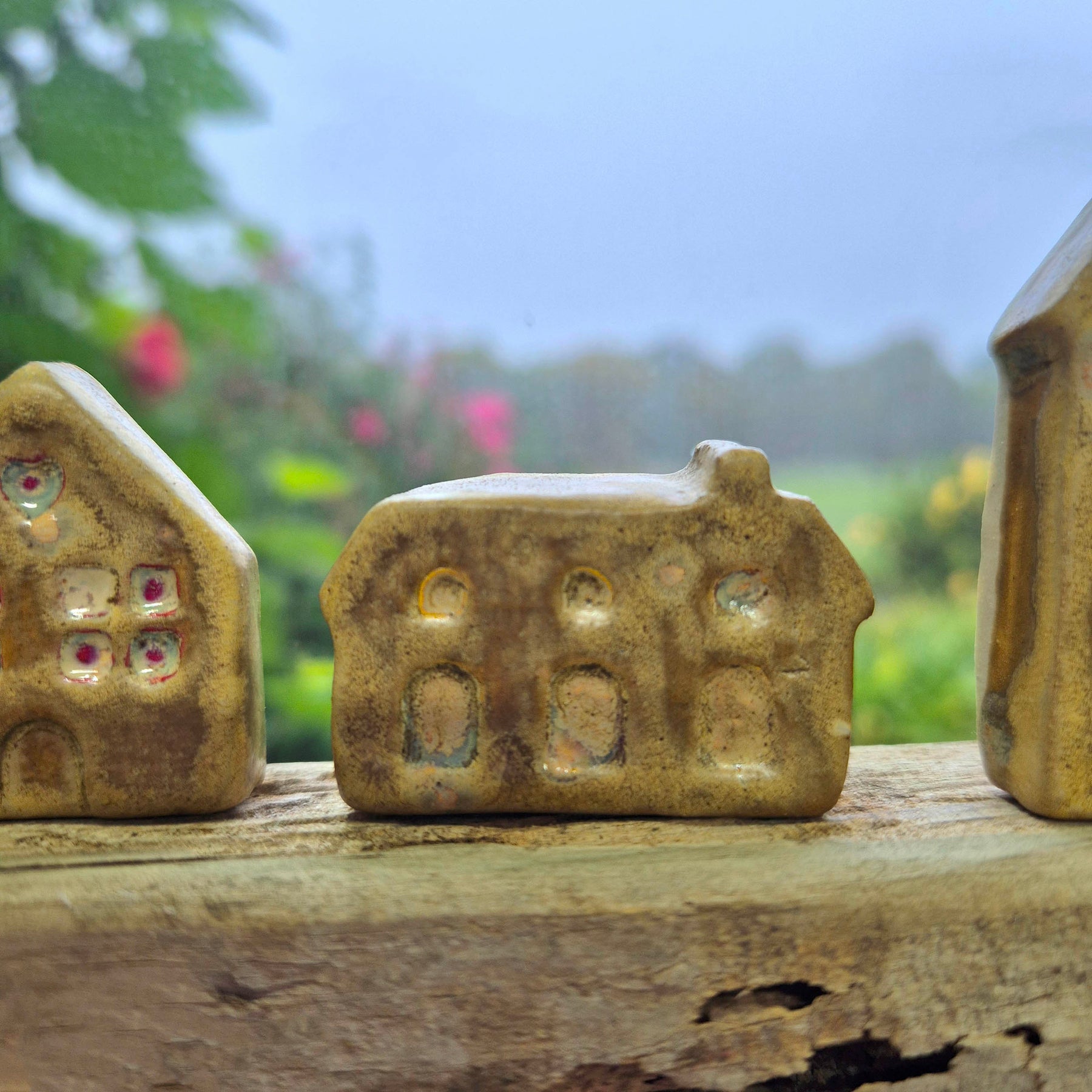 Handmade Ceramic Miniature Houses - Set of Three - Mothers Day Gift