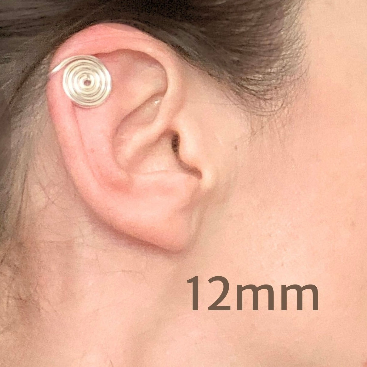 Spiral ear cuff | Unisex | Silver Titanium Bronze & more | Compression clip on | 3 sizes